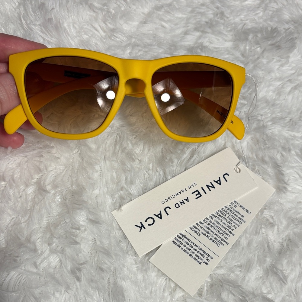 New Janie And Jack Yellow Kids Sunglasses Size 2 To 4 Years Age